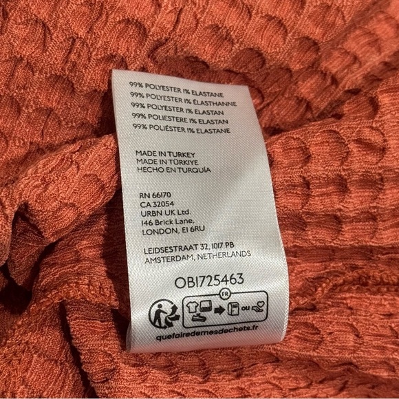 Anthropologie Waffle Wrap Midi Dress Orange Women’s Size XXS - Picture 9 of 11